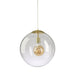 Fiorentino CATINO - Large Modern Clear Glass 1 Light Pendant Featuring Gold Metalware - 400mm