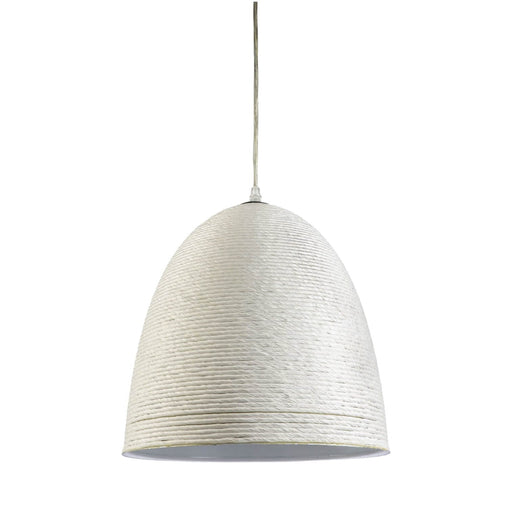 Fiorentino CORDA - Plain 1 Light Natural Colour Pendant - Inside White
