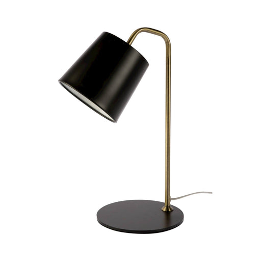 Fiorentino COSTA - Plain Black & Antique Bronze 1 Light Table Lamp