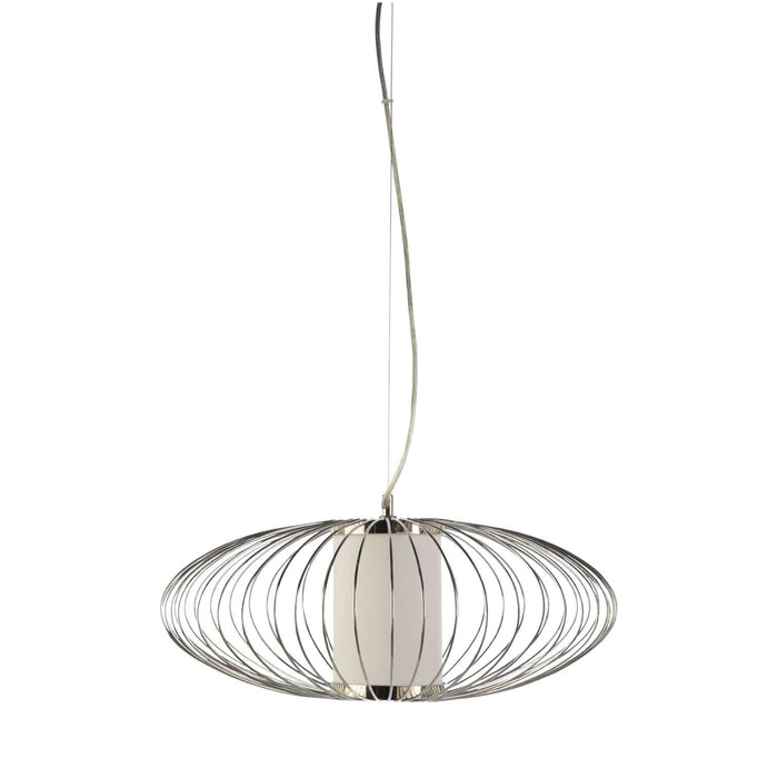 Fiorentino DELIA - Modern 1 Light Chrome Pendant With White Acrylic Diffuser