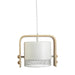 Fiorentino FATINA - Modern White Shade 1 Light Pendant Featuring Timber Look Highlights