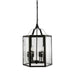 Fiorentino FOT - Modern Traditional Black Frame 6 Light Pendant With Clear Glass Panels
