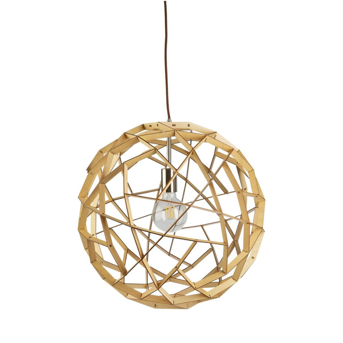 Fiorentino GEOGRO - Large Round 1 Light 600mm Timber Veneer Pendant