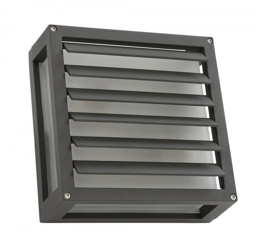 Fiorentino GRETA - Modern Black Square 2 Light Exterior Wall Light Featuring Adjustable Louvres & Frosted Glass - IP54