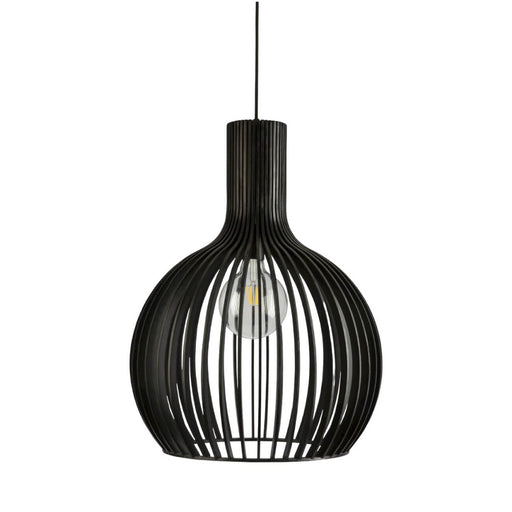 Fiorentino GUARIN - Large Modern Black Timber 1 Light Pendant - 450mm