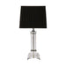 Fiorentino KENT - Stunning Square Crystal Base 1 Light Table Lamp With Black Fabric Shade