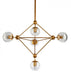 Fiorentino KLESH - Small Modern Gold Aluminium 5 Light Pendant Featuring Clear Glass Diffusers & Rod Suspension