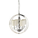 Fiorentino LEVANTE - Stunning Small Chrome Cage Ball 4 Light Pendant Featuring Inner Lamp Shades