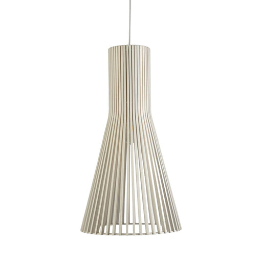 Fiorentino LUCCA - Large Modern White Timber 1 Light Pendant - 350mm