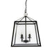 Fiorentino MARKA - Stunning Black 4 Light Pendant With Glass Panels