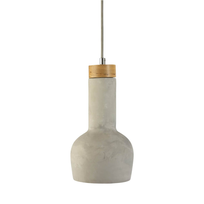 Fiorentino MIMA - Small Concrete Look 1 Light Pendant On Cord Suspension