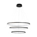 Fiorentino MYFAIR 400mm + 600mm + 800mm Black 90W 3 x LED Ring Pendant with 3000K Warm White Built-In LEDs