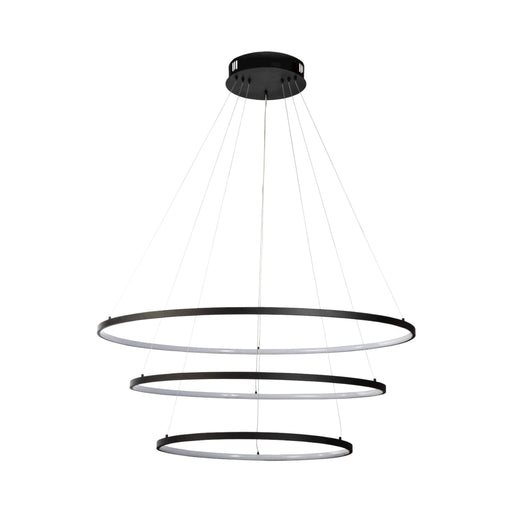 Fiorentino MYFAIR 600mm + 800mm + 1000mm Black 120W 3 x LED Ring Pendant with 3000K Warm White Built-In LEDs