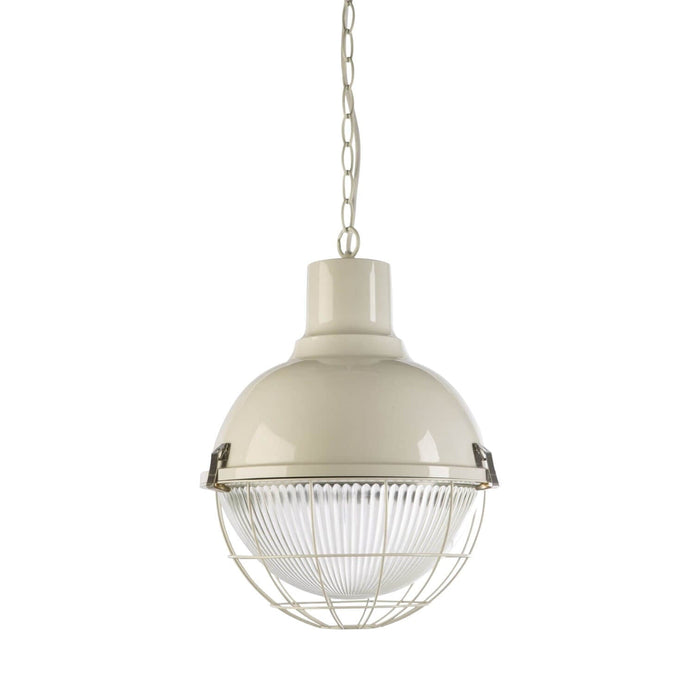 Fiorentino OBLO - Modern 1 Light White Ball Caged Pendant - 300mm Diameter