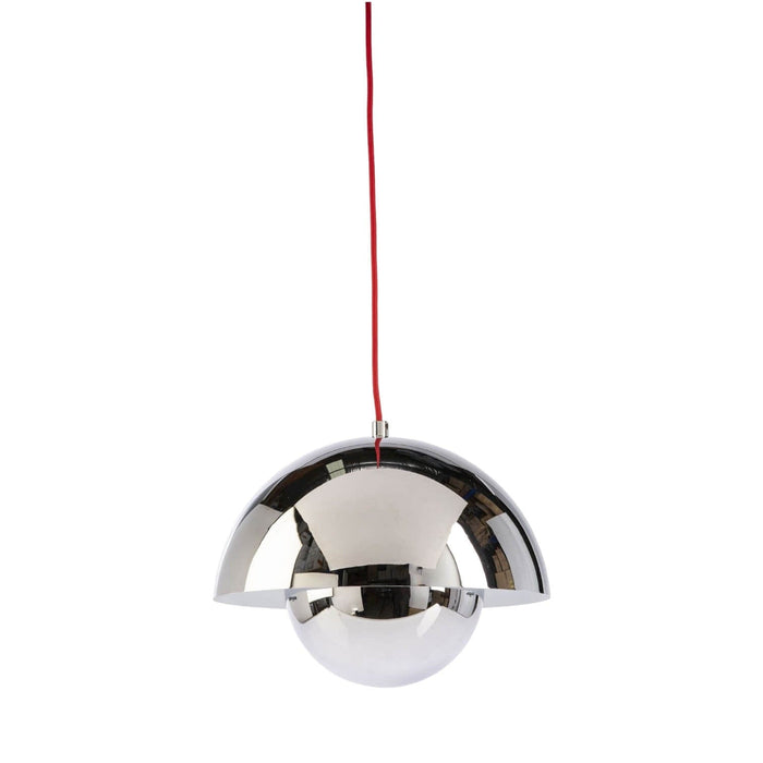 Fiorentino PAOLA - Modern 1 Light Chrome Domed Steel Pendant