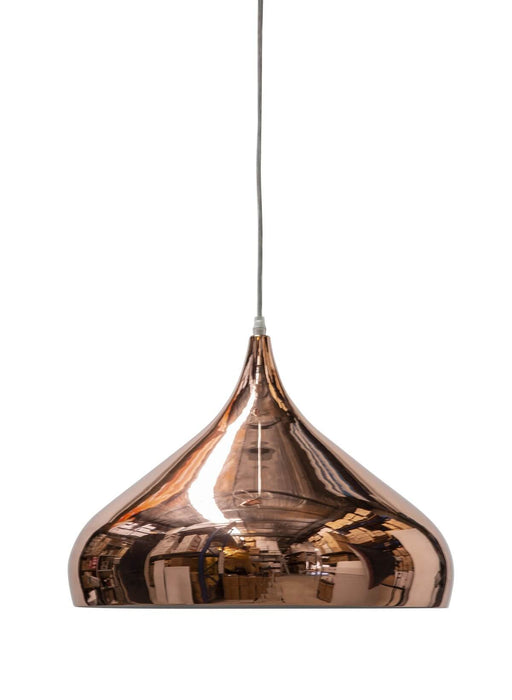 PICADILLY - Stunning Modern Copper Dome 1 Light Pendant On Clear Suspended Cable