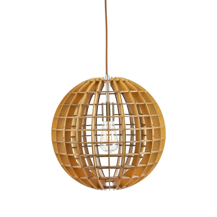 Fiorentino RIBON - Large Modern Round Timber Veneer 600mm 1 Light Pendant