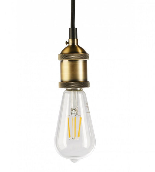 Fiorentino SINGLE - Modern Black Brass Single 1 Light Suspension Including LED Globe