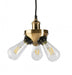 Fiorentino SINGLE - Modern Black Brass Single 3 Light Suspension Including LED Globes