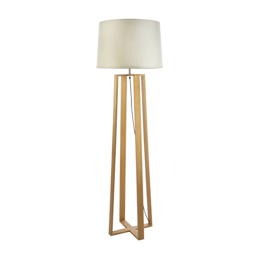 Fiorentino SWEDEN - Modern 1 Light Wood Floor Lamp With Beige Shade