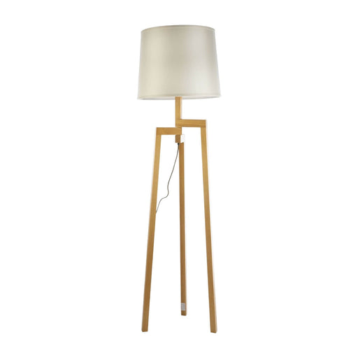 Fiorentino TRIPOD - Modern Wood 1 Light Floor Lamp Featuring Beige Shade & Cord