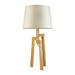 Fiorentino TRIPOD - Modern Wood 1 Light Table Lamp Featuring Beige Shade & Cord