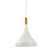 Fiorentino VETRANO - Modern White Aluminium 1 Light Pendant Featuring Wood Look Highlight