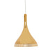 Fiorentino VETRANO - Modern Gold Aluminium 1 Light Pendant Featuring Wood Look Highlight