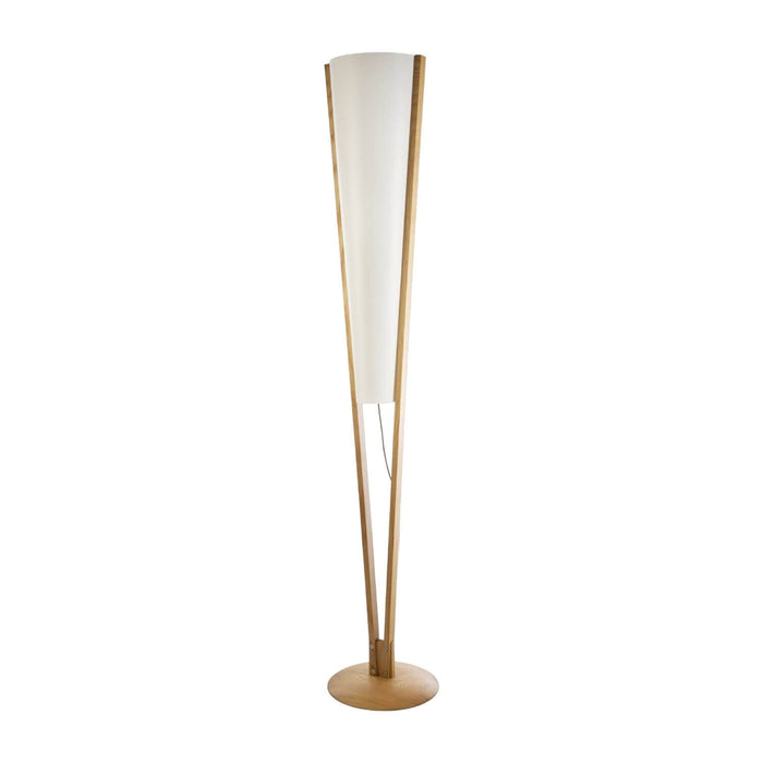 VICENZA - 1 Light Wooden Floor Lamp with White Shade (Avail in Black & Natural)