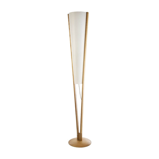 Fiorentino VICENZA - Large 3 Light Timber Floor Lamp With White Shade