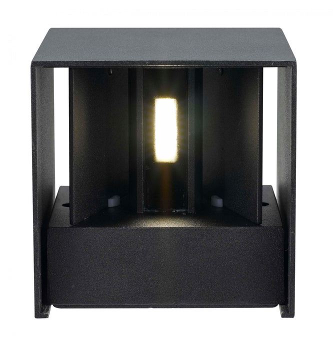 FLIP - Black Square 5W LED Exterior Wall Light - 4000K - IP44-telbix FLIP WB-BK light on