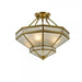 HOWARD - Stunning Antique Brass 4 Light Close To Ceiling Fixture With Frosted Glasses Telbix