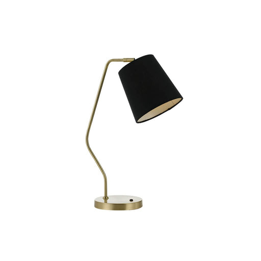 JODY - Antique Brass 1 Light Table Lamp With Black Matt Shade-telbix JODY TL-ABBK