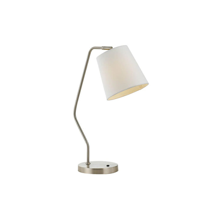 JODY - Nickel Matt 1 Light Table Lamp With White Shade-telbix JODY TL-NKWH