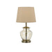 JUNE - Antique Brass/Amber 1 Light Table Lamp With Plain Vanilla Shade-telbix JUNE TL-ABAMVN