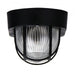OSMO Black 1 x E27 Acrylic Body and Cage IP44 Exterior Bunker/Bulkhead Light with Glass Diffuser Oriel