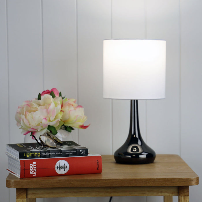 LOLA - Modern Gunmetal Base ON/OFF Touch Table Lamp  - ON/OFF TOUCH