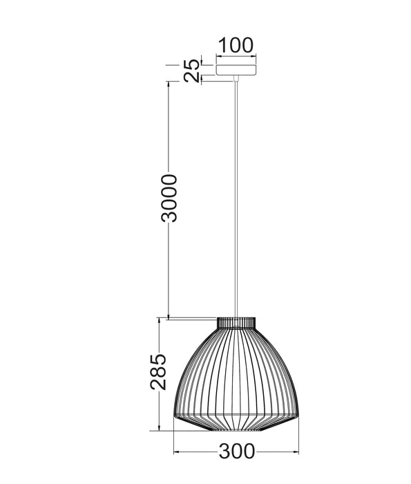 MANU: Interior Cone (Concave) Wire Cage Pendant Lights (avail in Black & White)