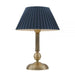 MARIE Antique Brass 1 x E27 Table Lamp with Blue Shade Telbix