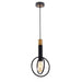 MARVIN Black and Gold Rounded Pendant (1 x E27 Globe Not Included)-telbix MARVIN PE1R-BKGD