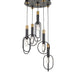 MARVIN - Stunning Antique Black 5 Light Pendant Cluster Featuring Gold Highlights-telbix MARVIN PE5-BKGD