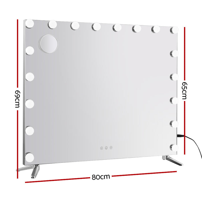 Embellir Makeup Mirror 80X65cm Hollywood with Light Vanity Dimmable Wall 18 LED