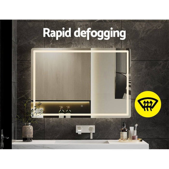 Embellir Wall Mirror 100X70CM with LED Light Bathroom Home Decor Round Rectangle
