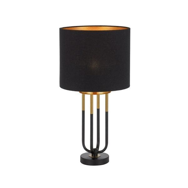 NEGAS Black and Antique Gold 1 x E27 Table Lamp Telbix