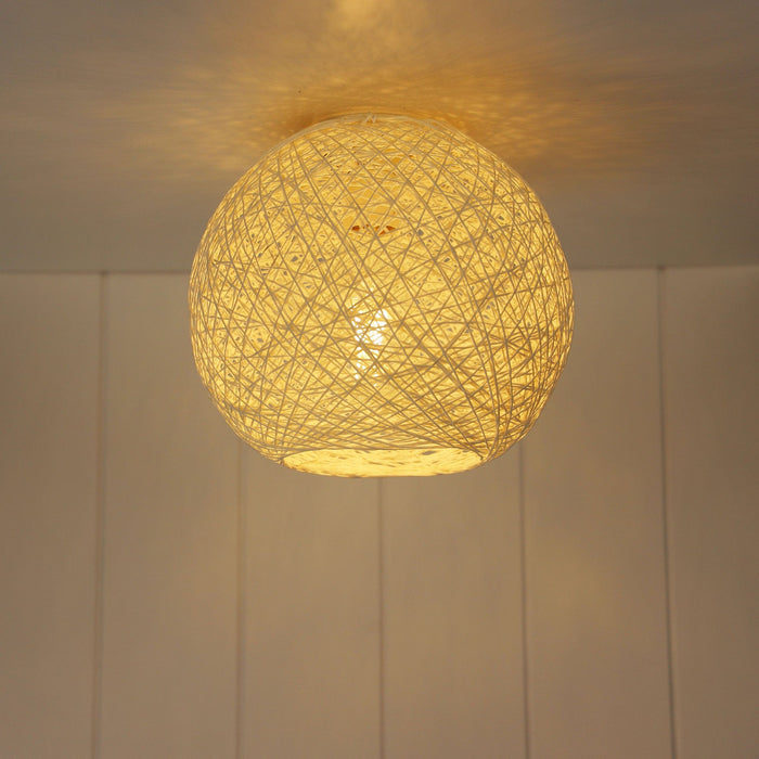 KONO - White Woven String Spherical 1 Light DIY
