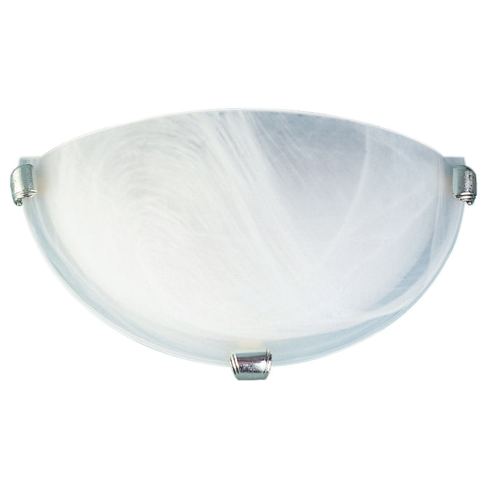 REMO - Traditional Semi Circle 1 Light Interior Wall Light Featuring Alabaster Glass & Brushed Chrome Metalware