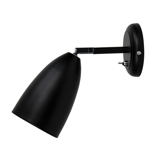 Oriel SALEM - Modern Black Adjustable Single Spot Light With Switch On Bas