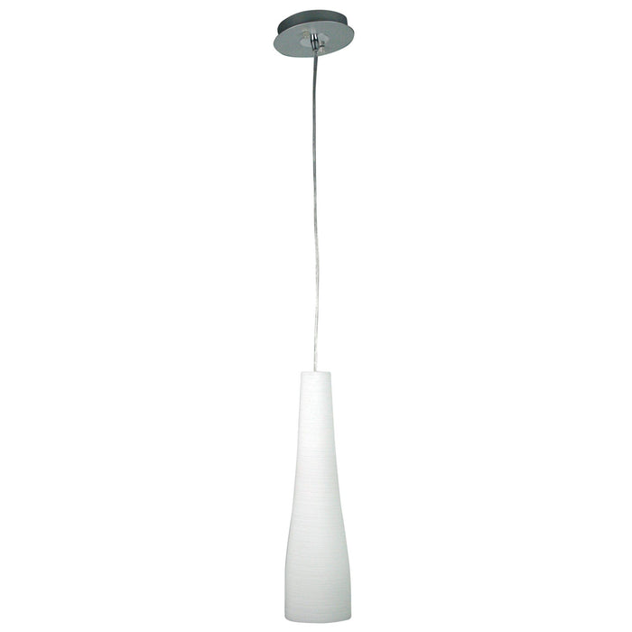 Oriel MERI - Small White Painted Glass 1 Light Pendant With Clear Flex