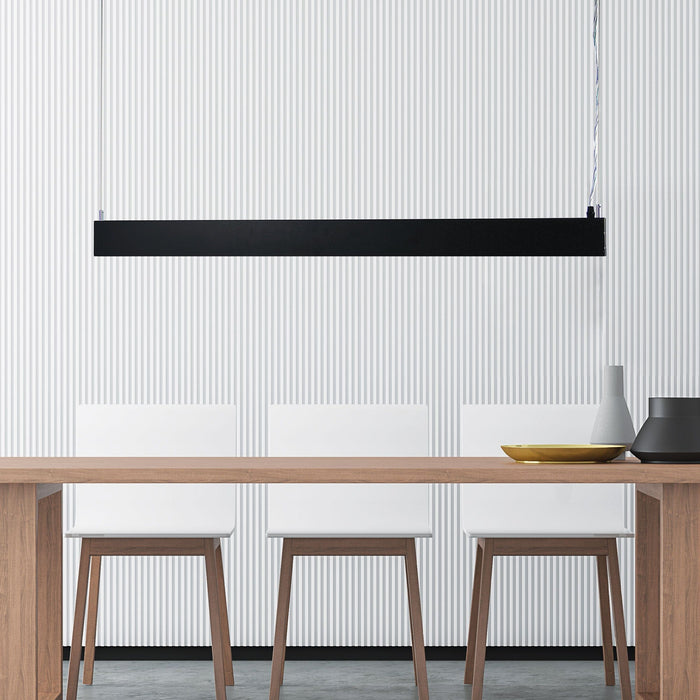 SLATE - Ultra Modern Black Rectangular 58W Cool White LED Up & Down Suspended Pendant - Can Be Wired To Be Switched Independently