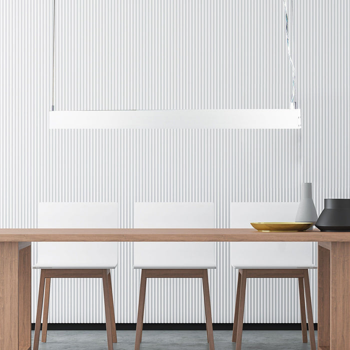 SLATE - Ultra Modern White Rectangular 58W Cool White LED Up & Down Suspended Pendant - Can Be Wired To Be Switched Independently